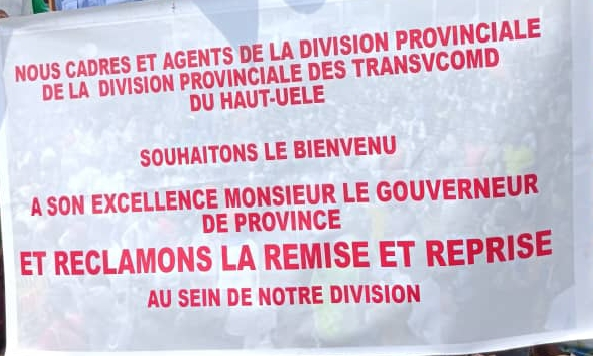 Haut-Uele: Les Agents et Cadres de la Division Provinciale des Transports, Voies de Communication et Désenclavement (TRANSVCOMD) mettent en garde le chef de Division ad intérim et réclament la remise et reprise dans 24 heures avec le chef de Division entrant