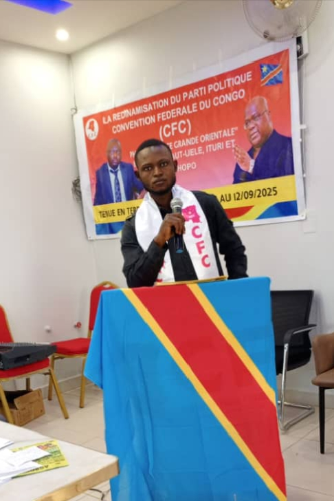 Haut-Uele: Fiston Ngyongo invite la population à adhérer massivement au parti politique CFC de James Kenda