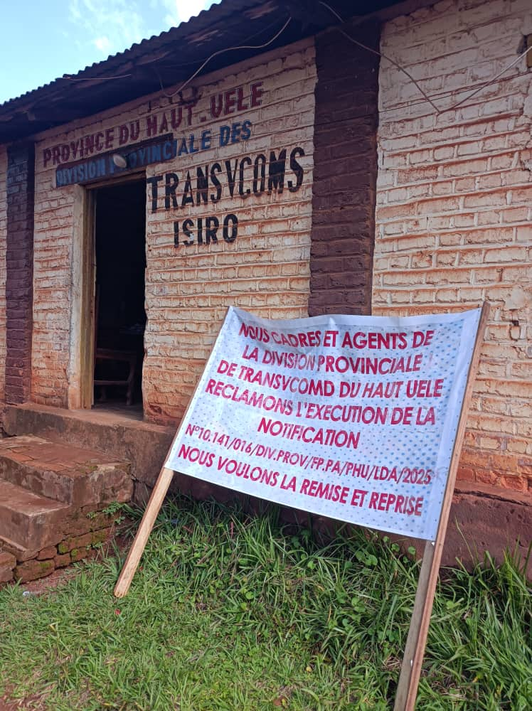 Division de TRANSCOM Haut-Uele en chaos: Le CD sortant refuse de céder, le nouvel entrant bloqué à la maison